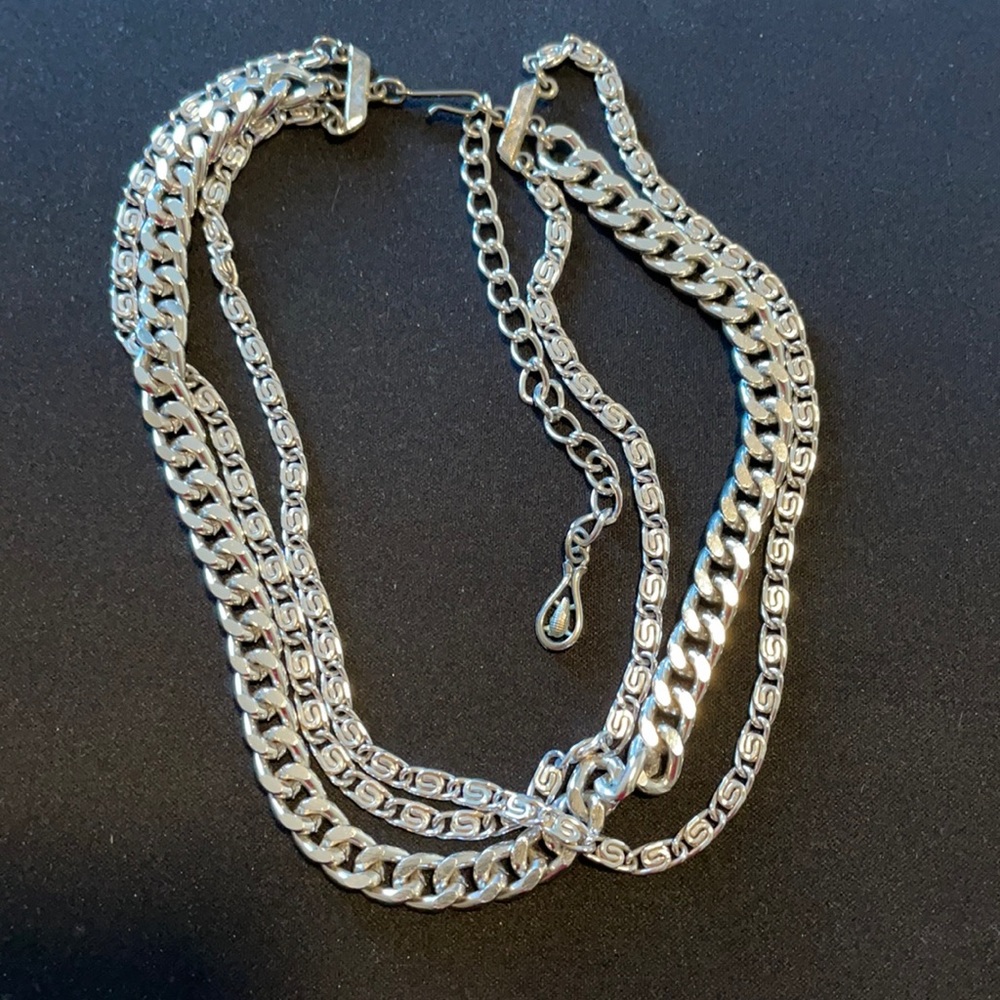 Silver 3 strand necklace